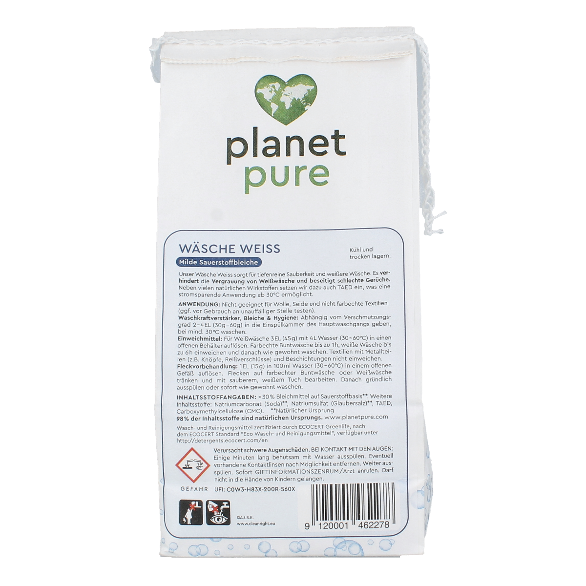 Planet Pure Vlekverwijderaar witte was 450 gram
