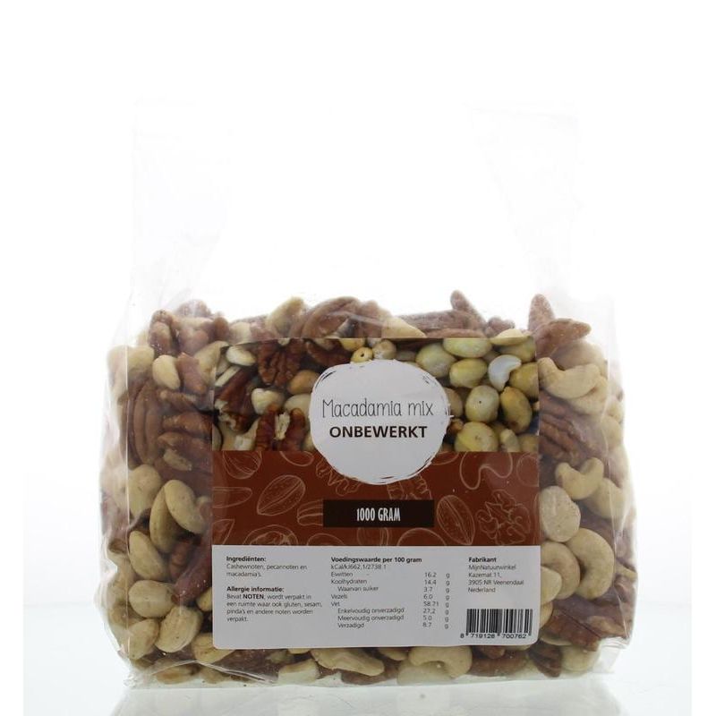 Mijnnatuurwinkel Macadamia mix onbewerkt 1 kg