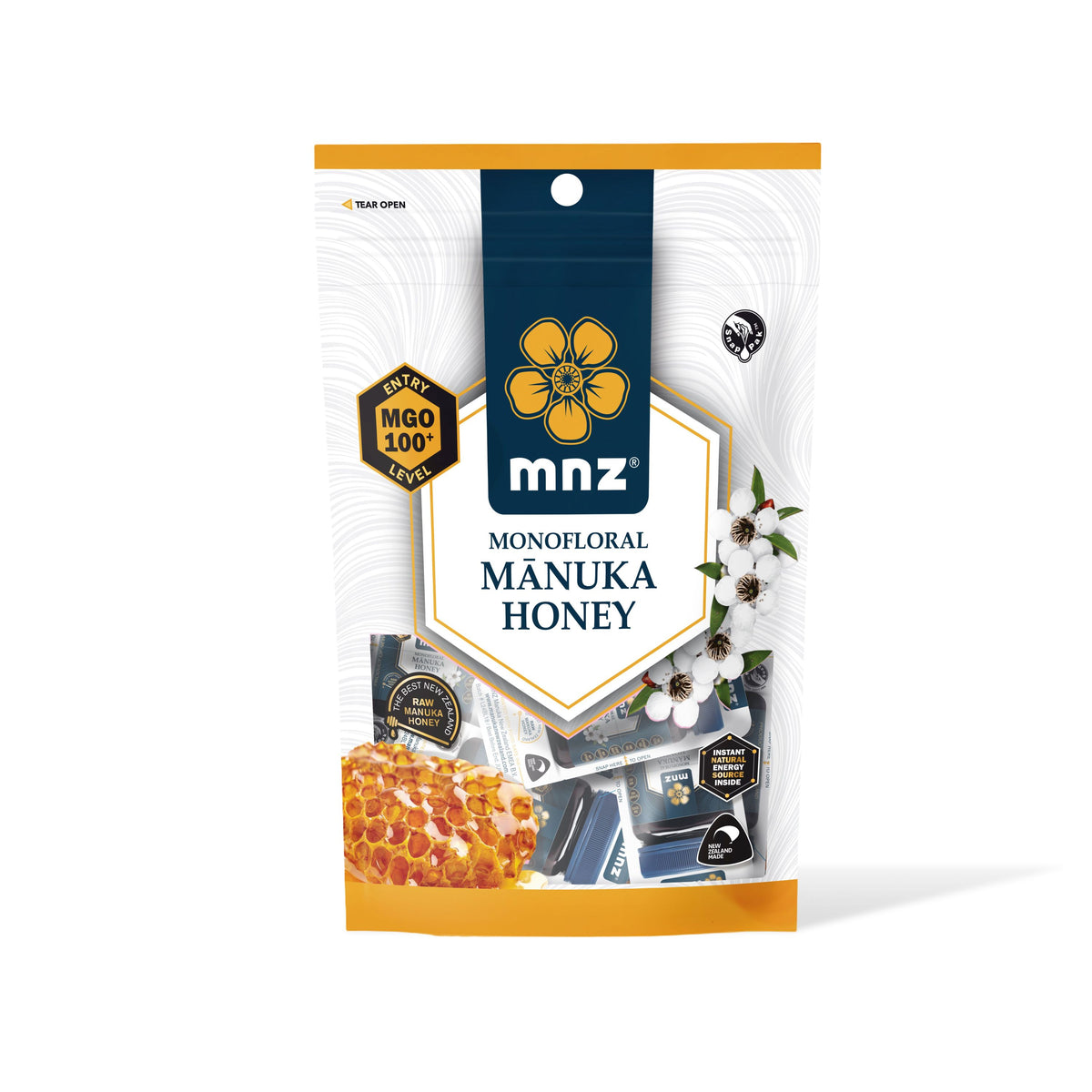Manuka New Zealand Manuka honing MGO 100+ snappak 50 gram