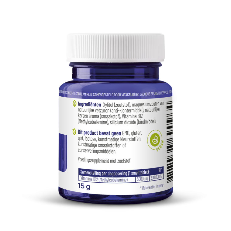 Vitakruid B12 5000 mcg methylcobalamine 60 tabletten