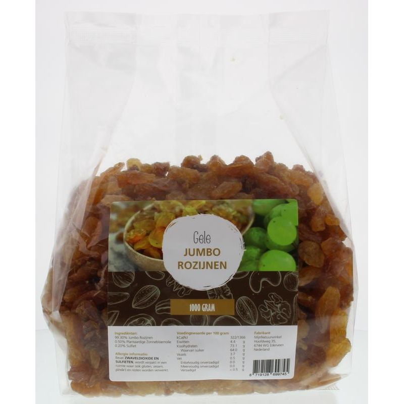 Mijnnatuurwinkel Gele jumbo rozijnen 1 kg