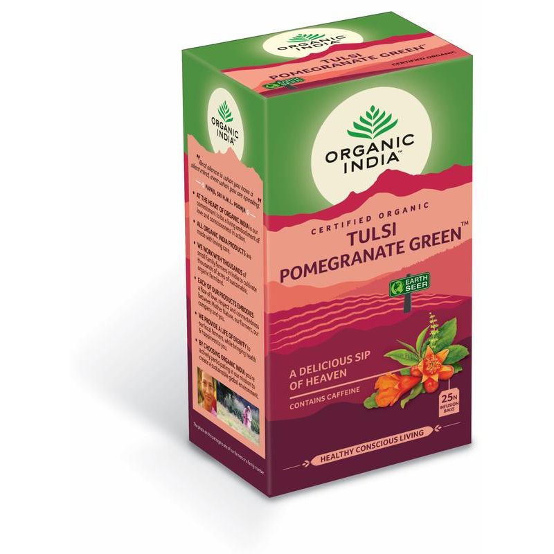 Organic India Tulsi pomegranate green thee 25 zakjes