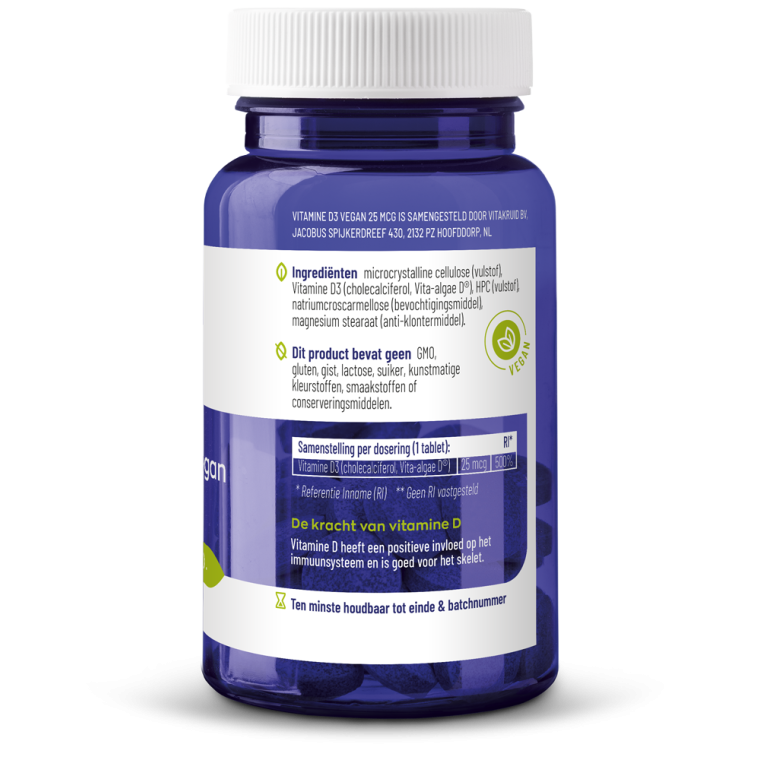 Vitakruid Vitamine D3 25 mcg 120 tabletten