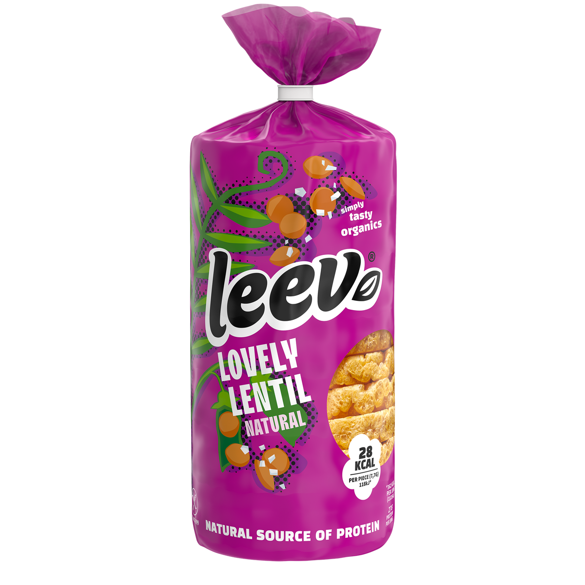 Leev Lovely lentil cakes natural demeter biologisch 100 gram