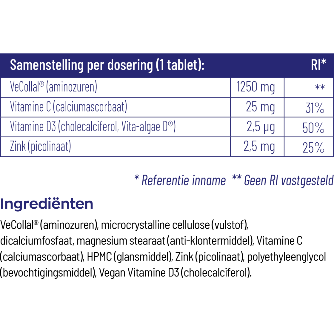Vitakruid Vegan collageen builder 90 tabletten