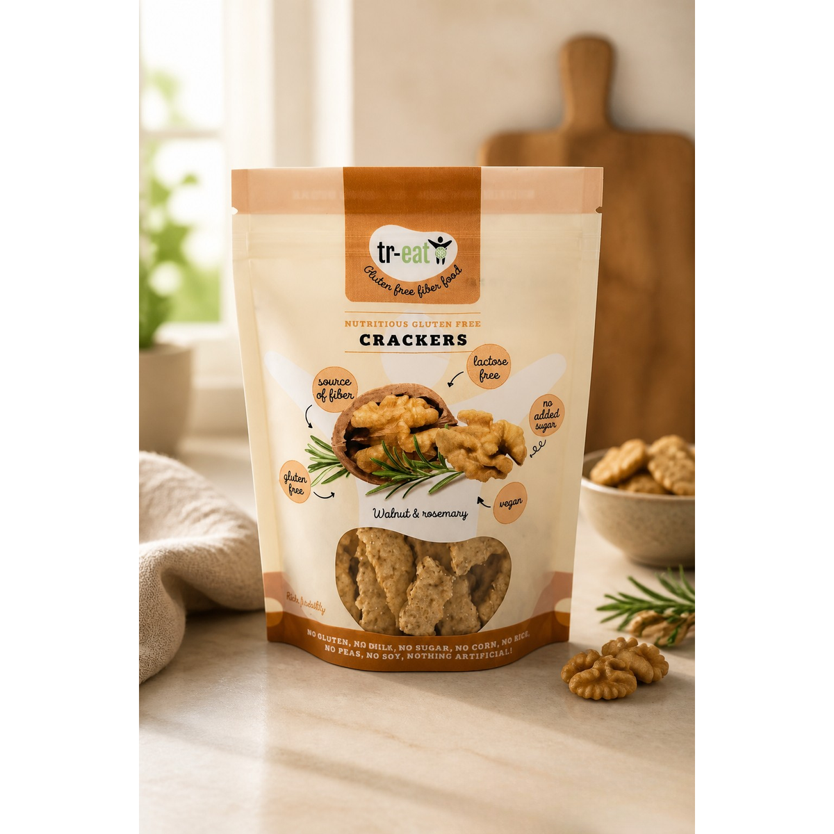 Treat Crackers walnoot rozemarijn 80 gram