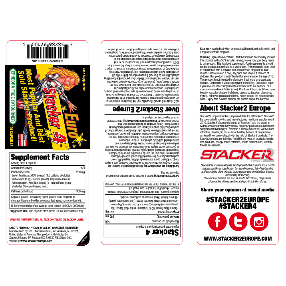 Stacker 4 Ephedra Vrij Capsules 100 st