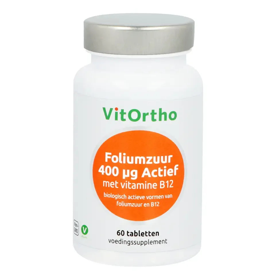 VitOrtho Foliumzuur 400 mcg met vitamine B12 60 tabletten