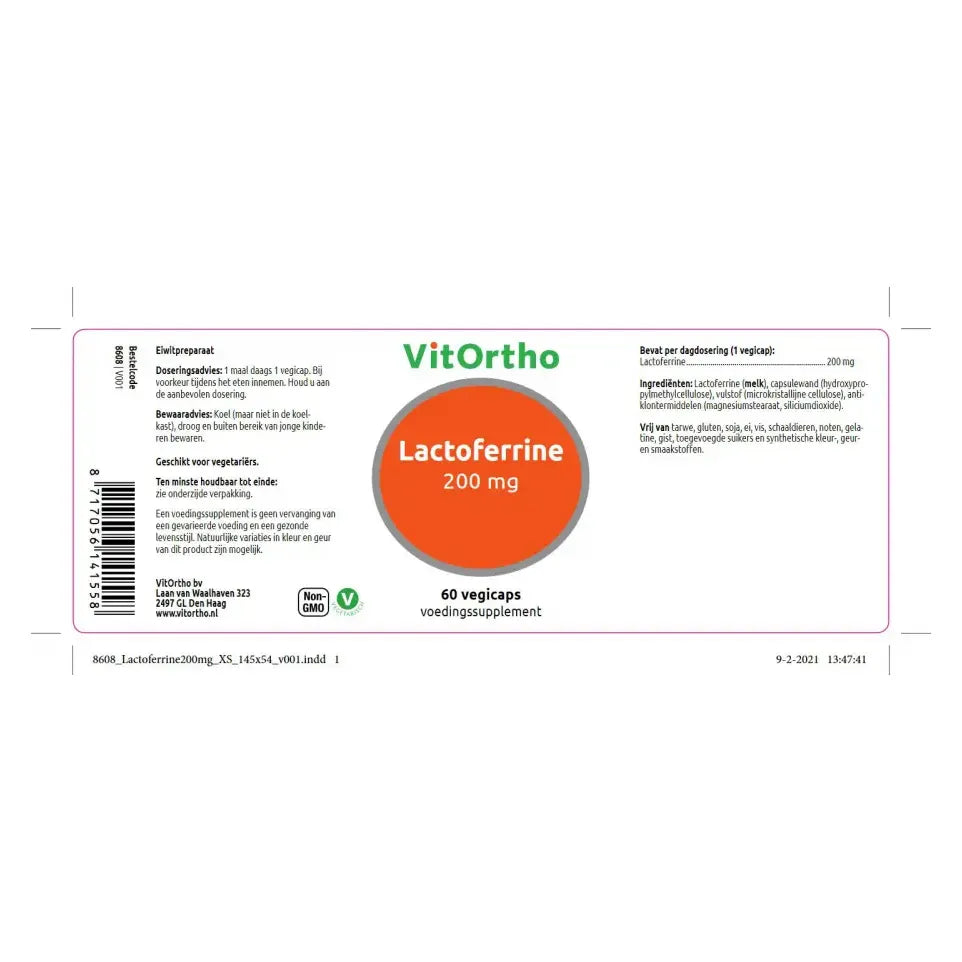 VitOrtho Lactoferrine 200 mg 60 vcaps