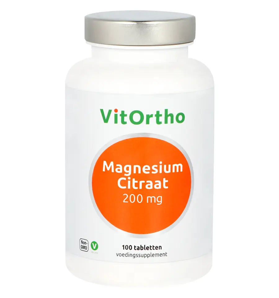 VitOrtho Magnesium citraat 200 mg 100 tabletten (afbeelding 1)