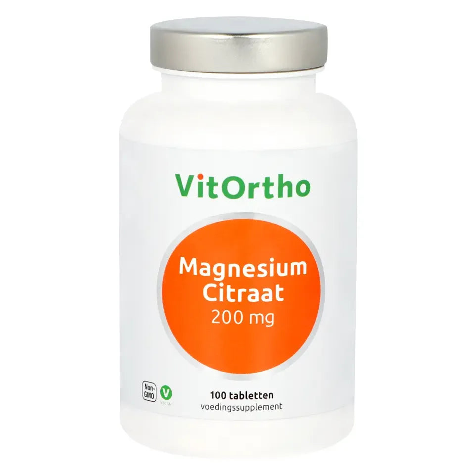 VitOrtho Magnesium citraat 200 mg 100 tabletten (afbeelding 1)