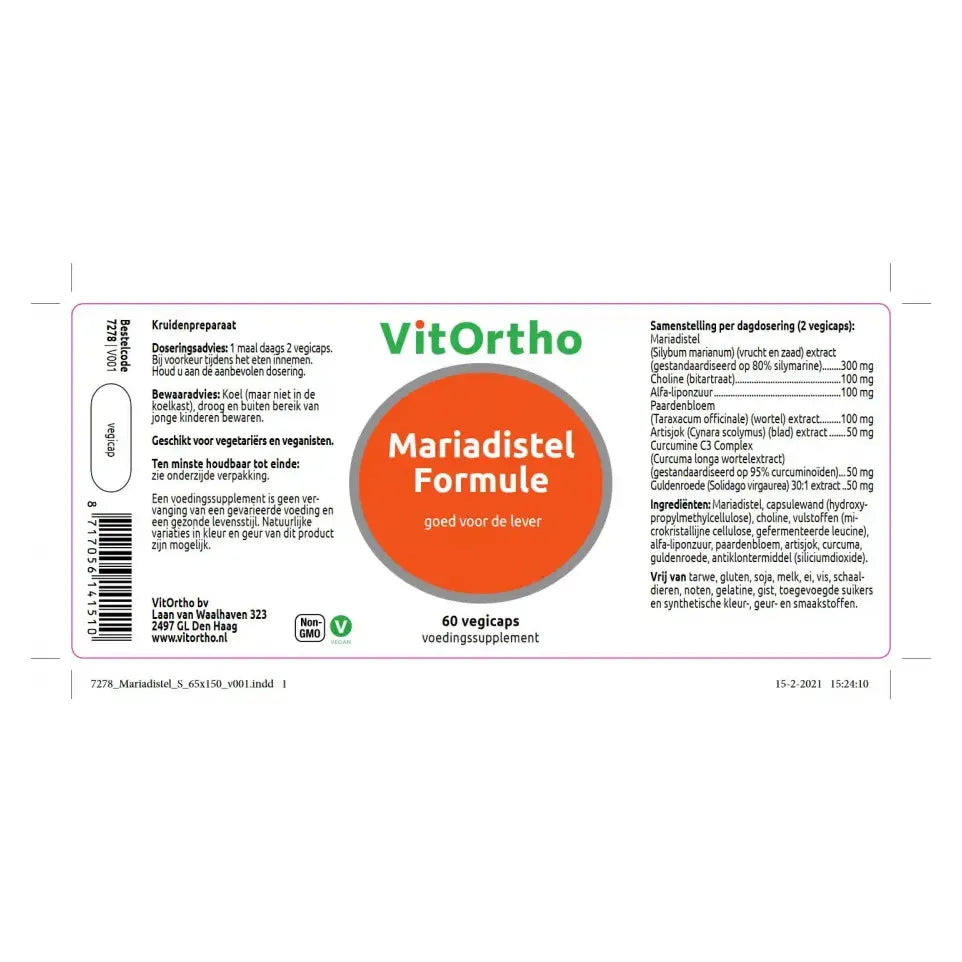 VitOrtho Mariadistel formule 60 vcaps