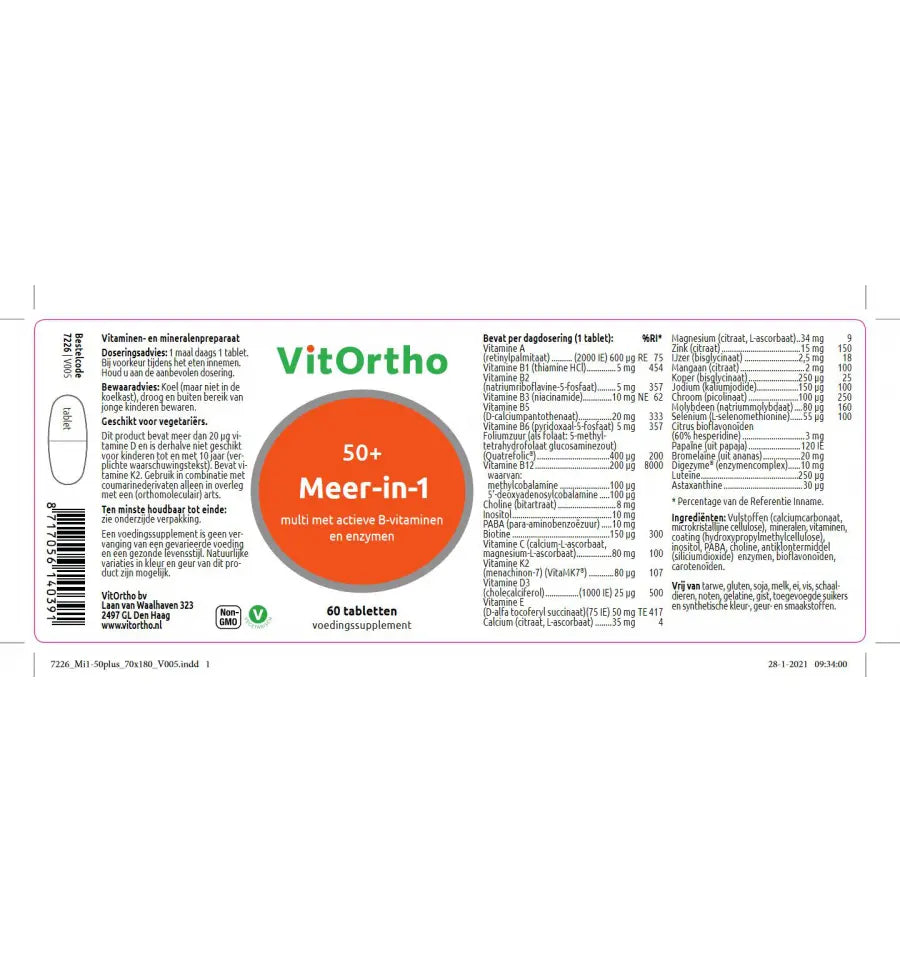 Vitortho Meer in 1 50+ 60 tabletten (afbeelding 2)