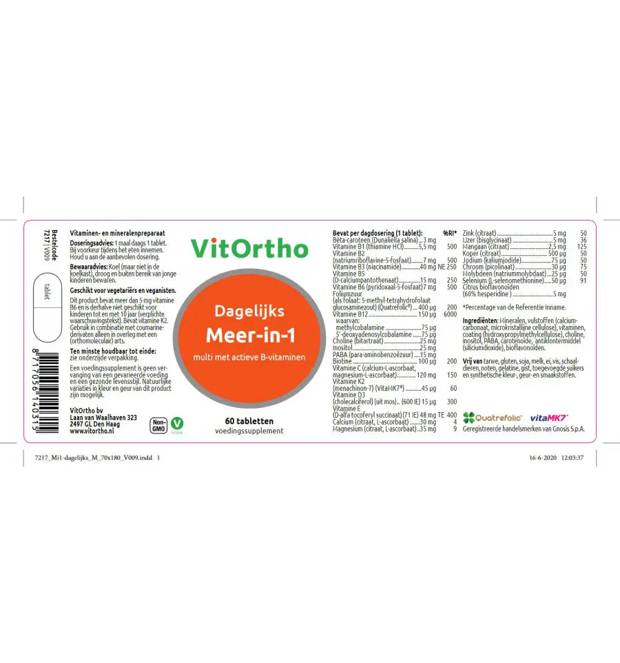 Vitortho Meer in 1 dagelijks 60 tabletten (afbeelding 2)