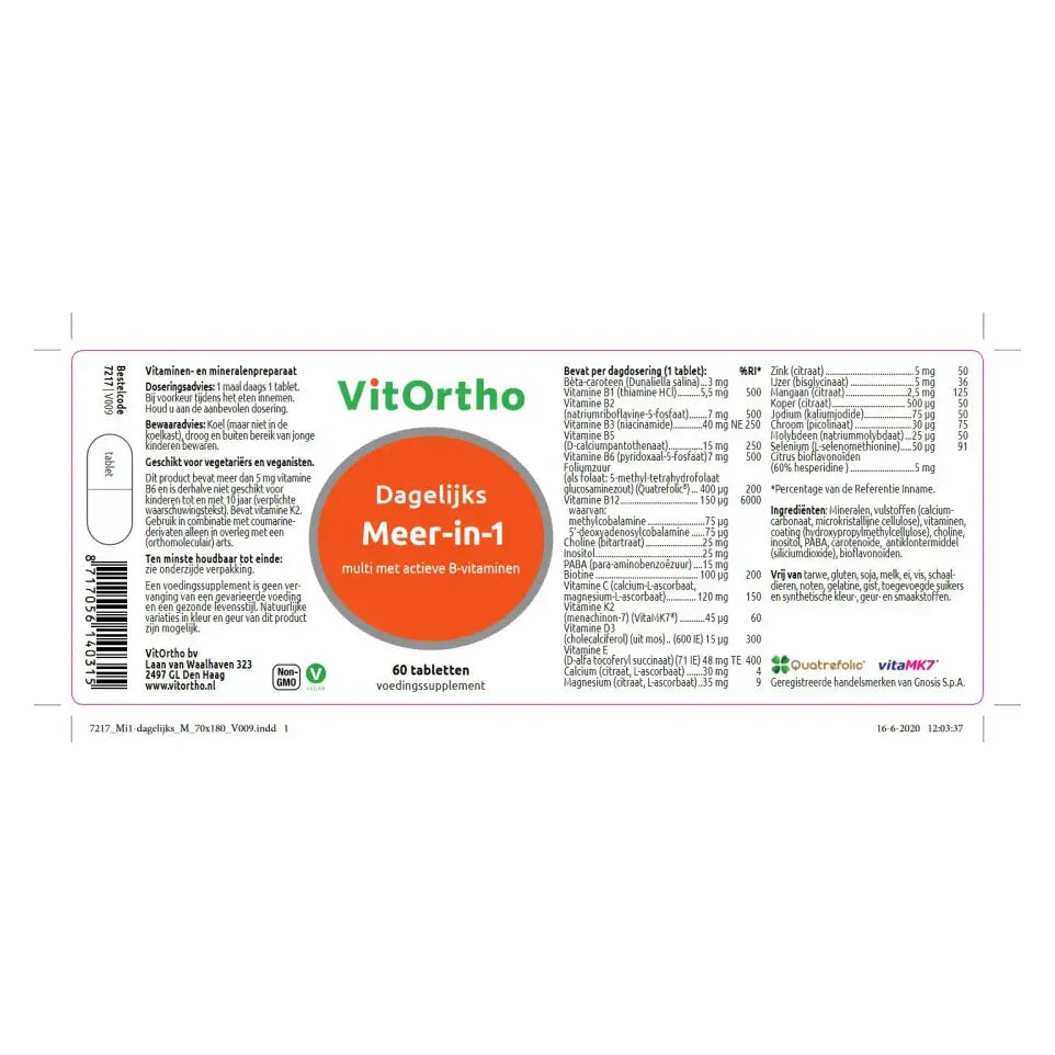 Vitortho Meer in 1 dagelijks 60 tabletten (afbeelding 2)