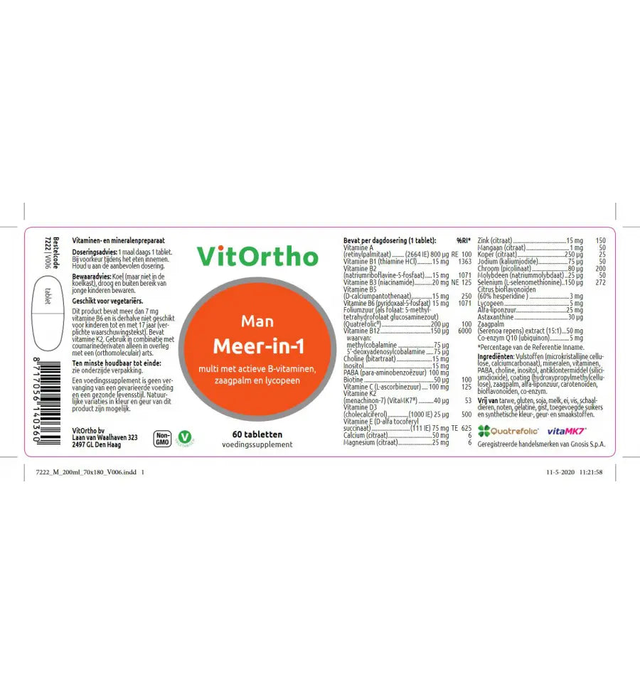 Vitortho Meer in 1 man 60 tabletten (afbeelding 2)