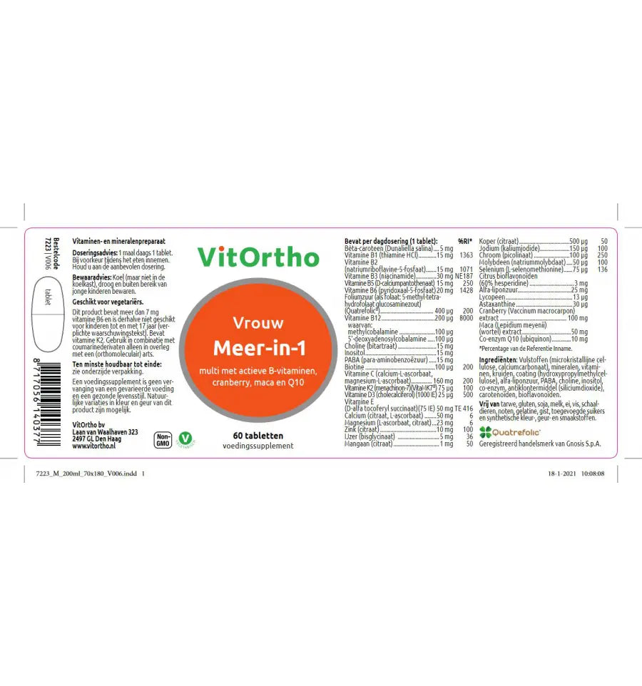 Vitortho Meer in 1 vrouw 60 tabletten (afbeelding 2)