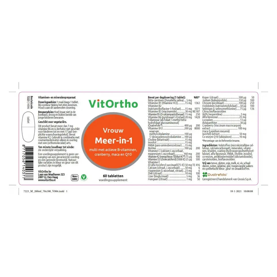 Vitortho Meer in 1 vrouw 60 tabletten (afbeelding 2)