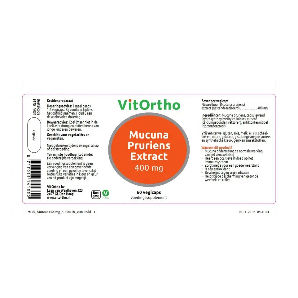 VitOrtho Mucuna pruriens extract 400 mg 60 vcaps