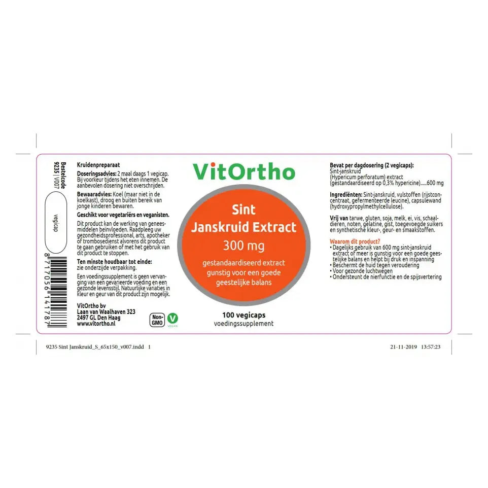 VitOrtho Sint Janskruid extract 300 mg 100 vcaps