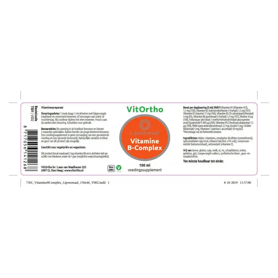 VitOrtho Vitamine B-complex liposomaal 100 ml