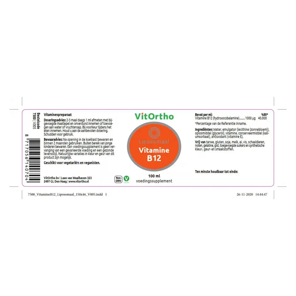 VitOrtho Vitamine B12 liposomaal 100 ml