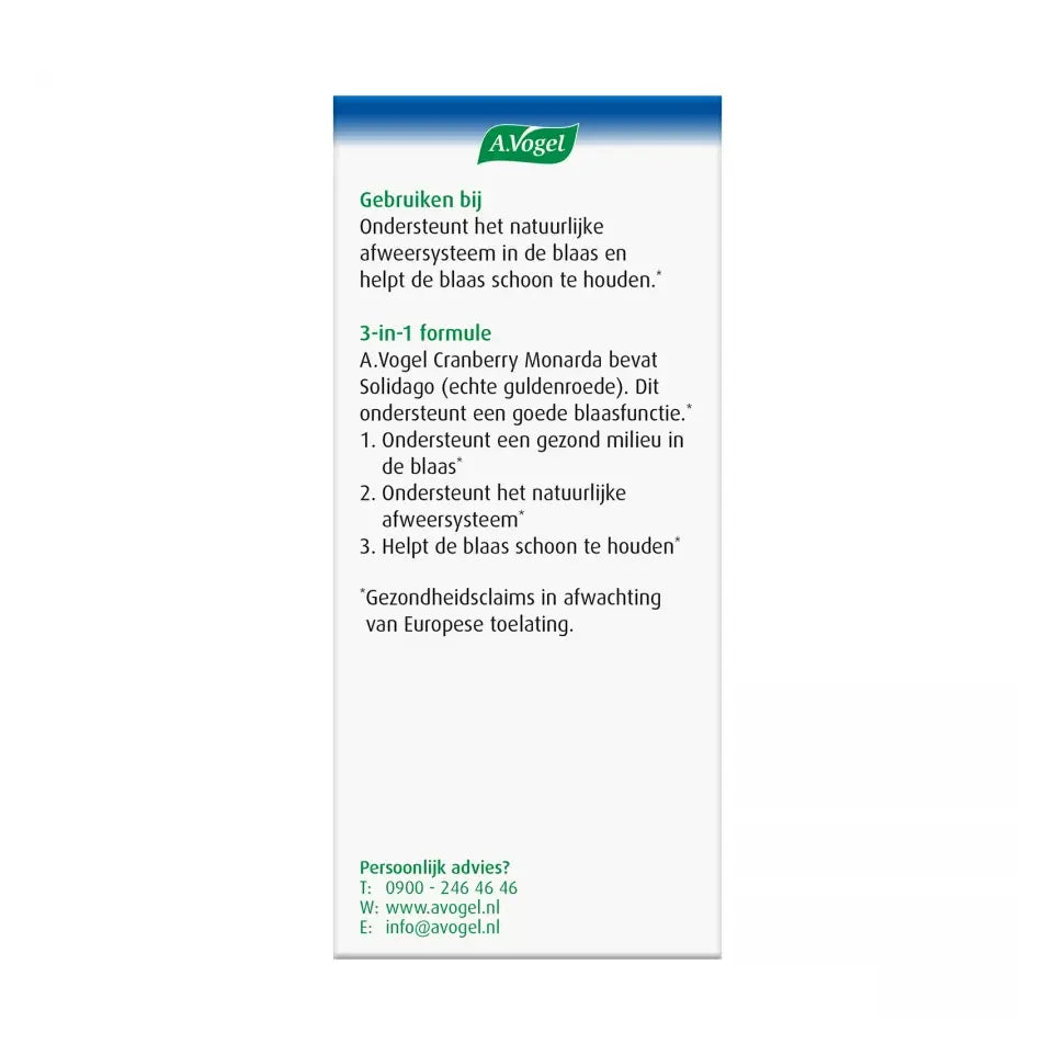 A.Vogel Cranberry monarda 30 tabletten