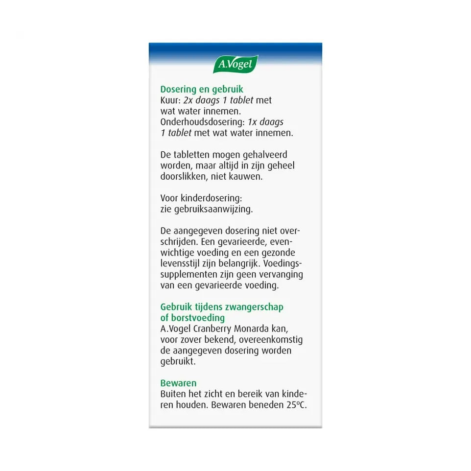 A.Vogel Cranberry monarda 30 tabletten