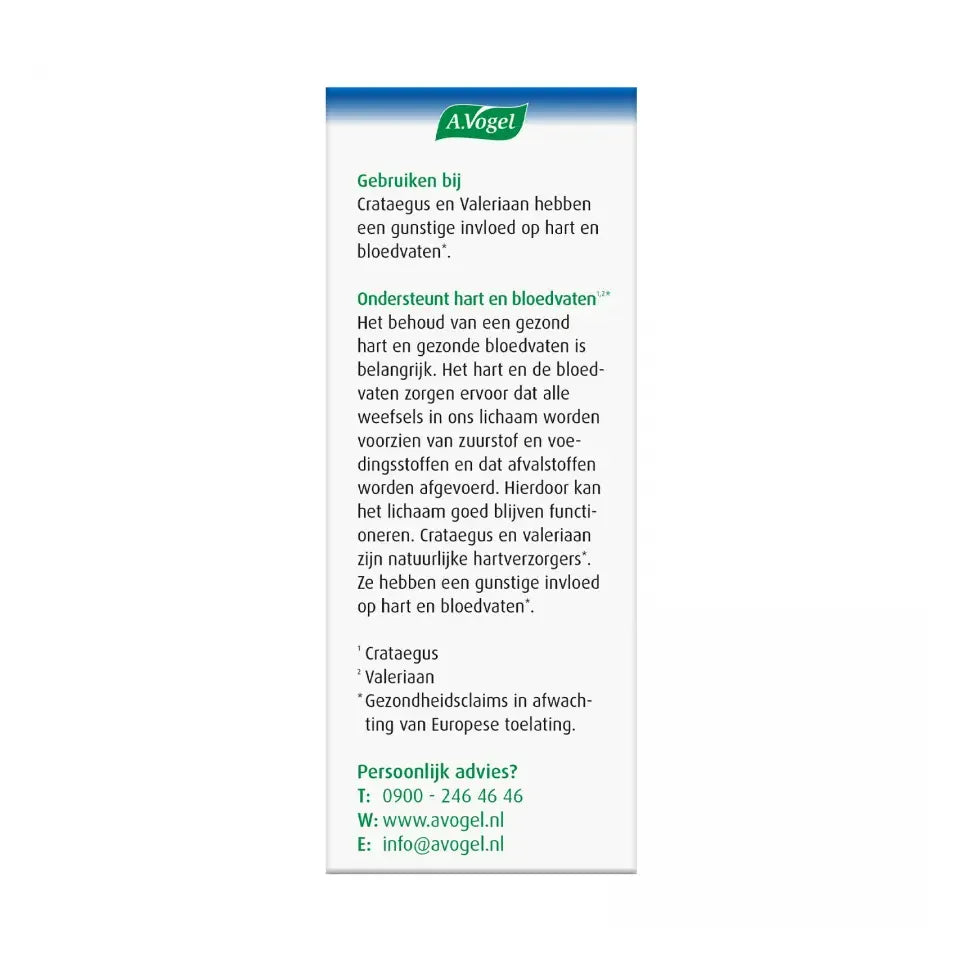 A.Vogel Crataegus + valeriaan druppels 50 ml