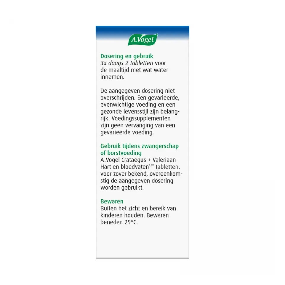 A.Vogel Crataegus + valeriaan 80 tabletten