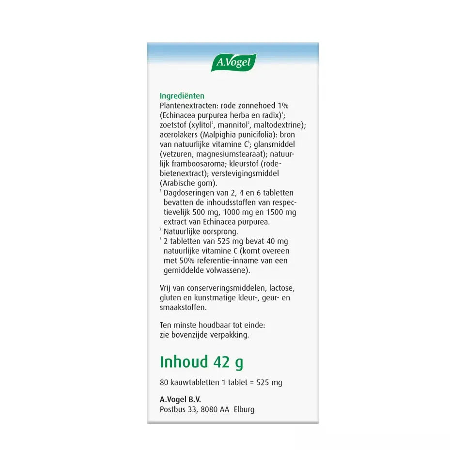 A.Vogel Echinaforce junior & vitamine c 80 kauwtabletten
