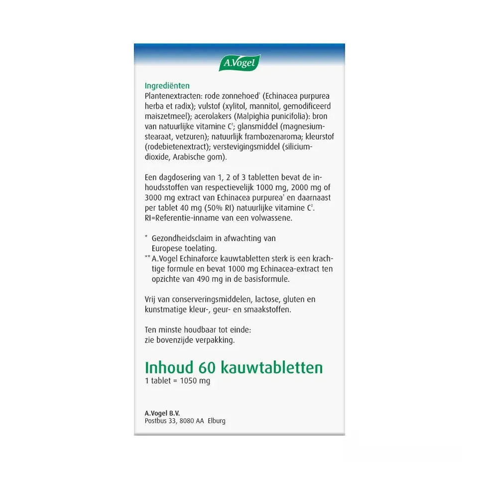 A.Vogel Echinaforce kauwtablet sterk + vitamine C 60