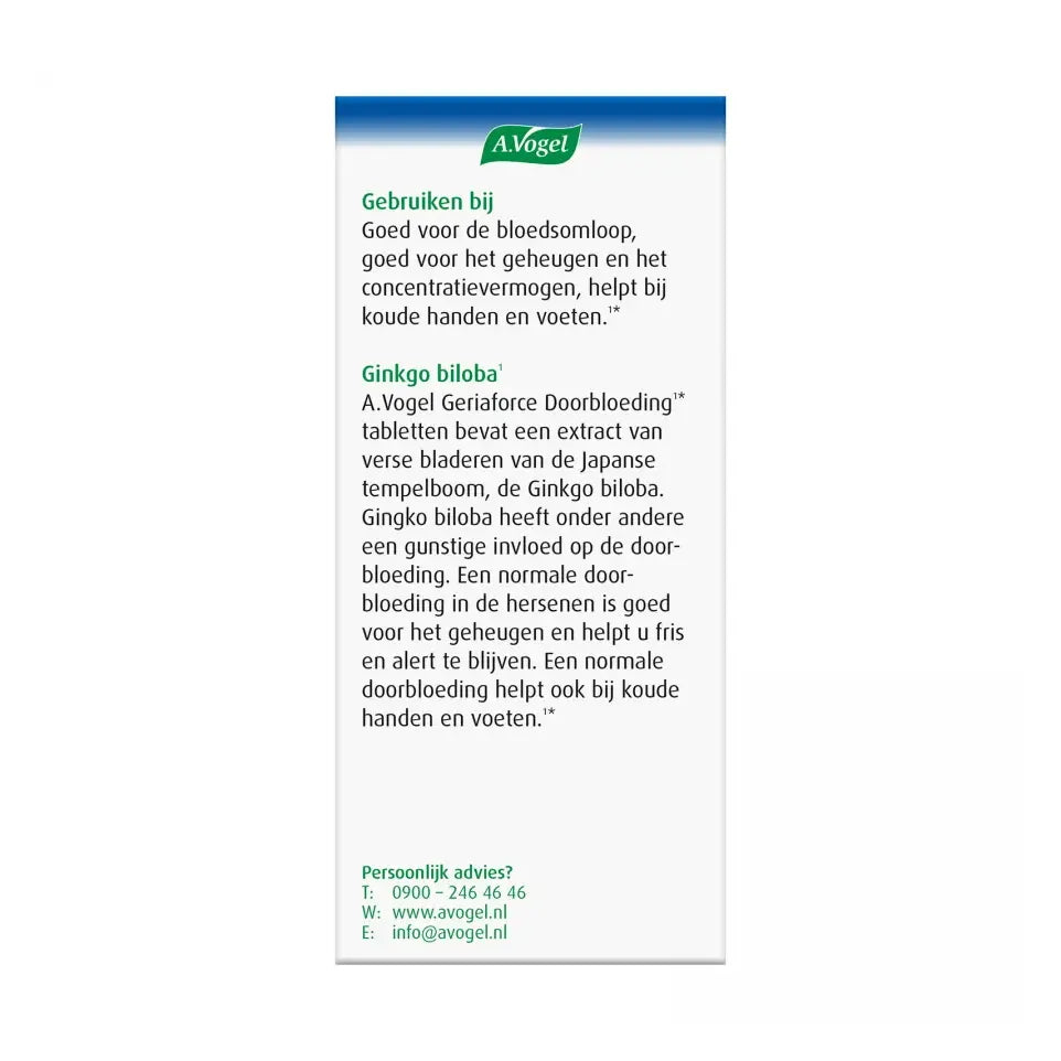 A.Vogel Geriaforce doorbloeding 200 tabletten