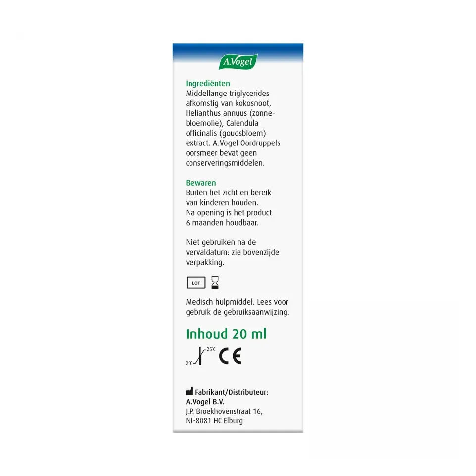 A.Vogel Oordruppels oorsmeer 20 ml