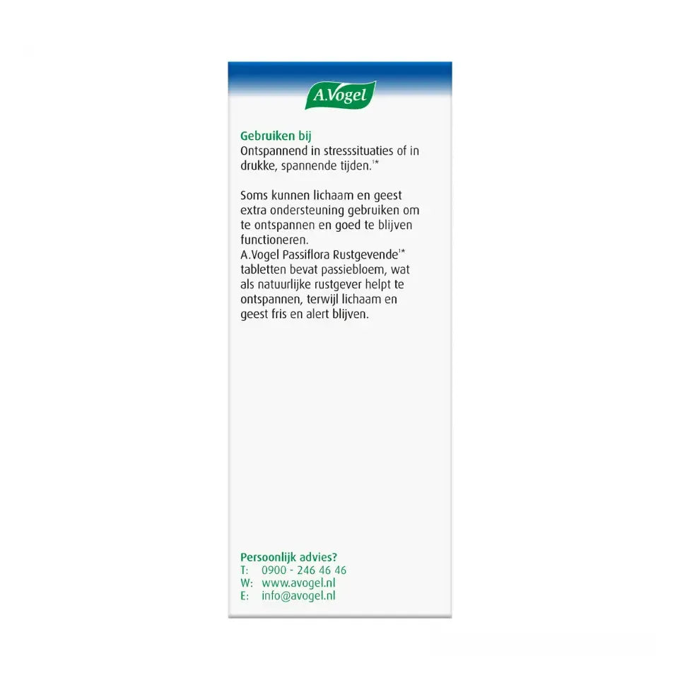 A.Vogel Passiflora rustgevende 80 tabletten (afbeelding 3)