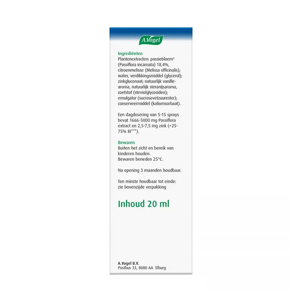 A.Vogel Passiflora rustgevende spray 20 ml