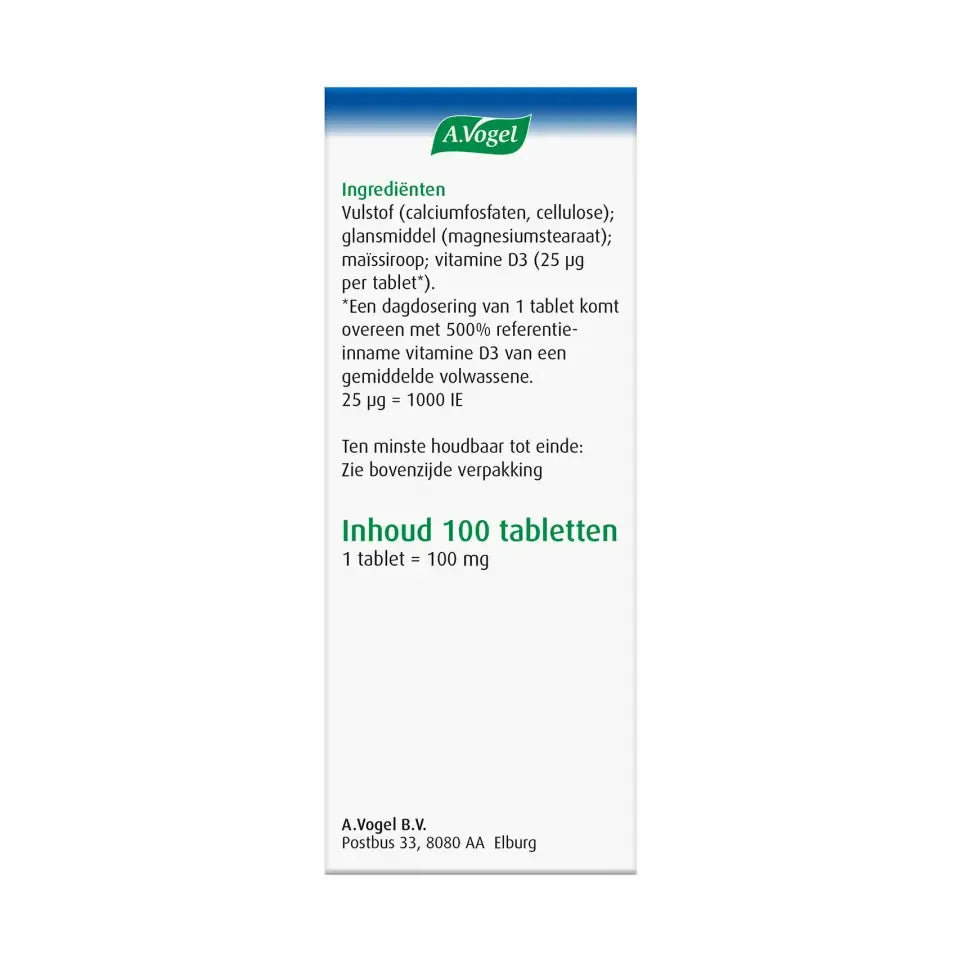 A.Vogel Vitamine D3 25ug 100 tabletten