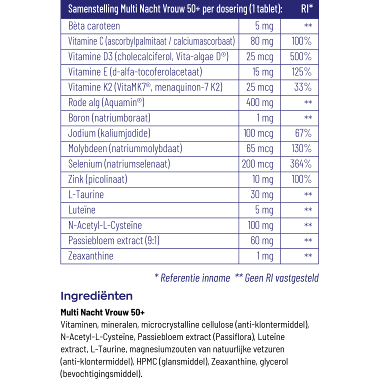Vitakruid Multi dag & nacht vrouw 50+