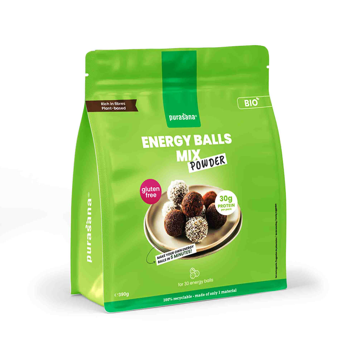 Purasana Glutenvrije energy balls mix bio 390 gram