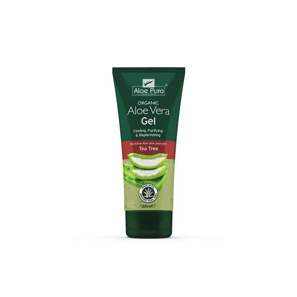 Optima Aloe pura aloe vera gel organic tea tree 200 ml