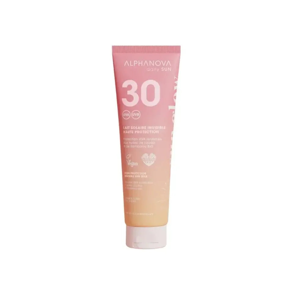Alphanova Invisible sun milk sun glow biologisch SPF30 150 ml