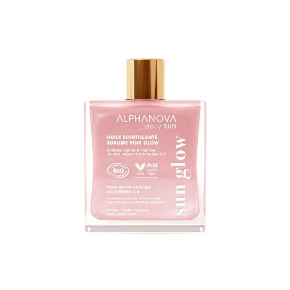 Alphanova Sublime glitter oil pink glow biologisch 50 ml