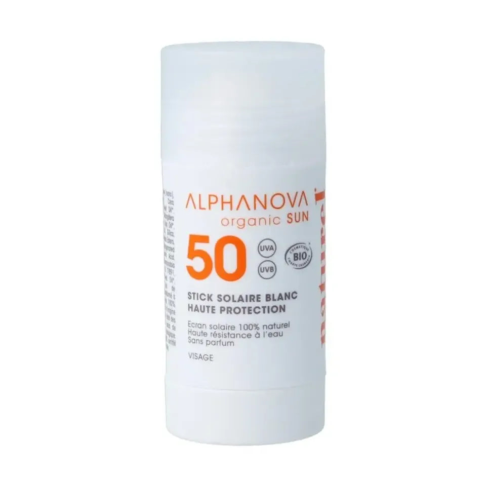 Alphanova Sun stick SPF50+ blanc biologisch 17 ml