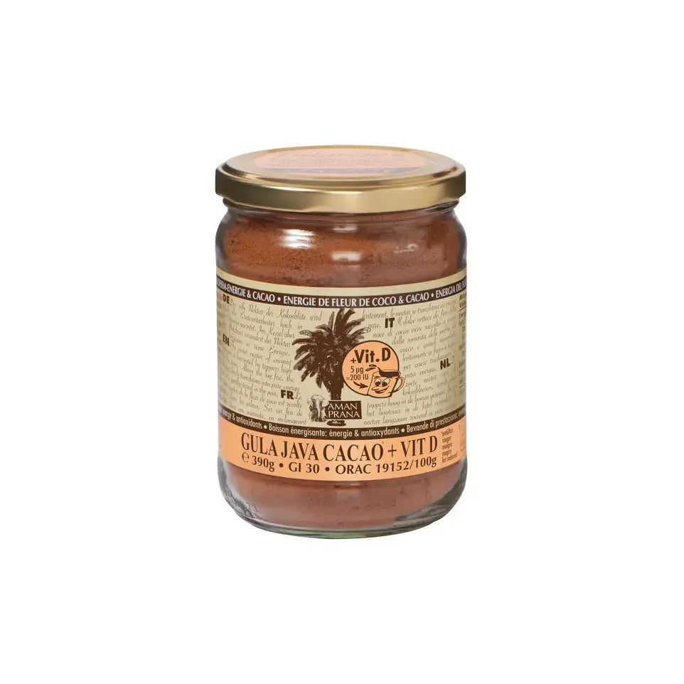 Amanprana Gula java cacao + vitamine D biologisch 390 gram