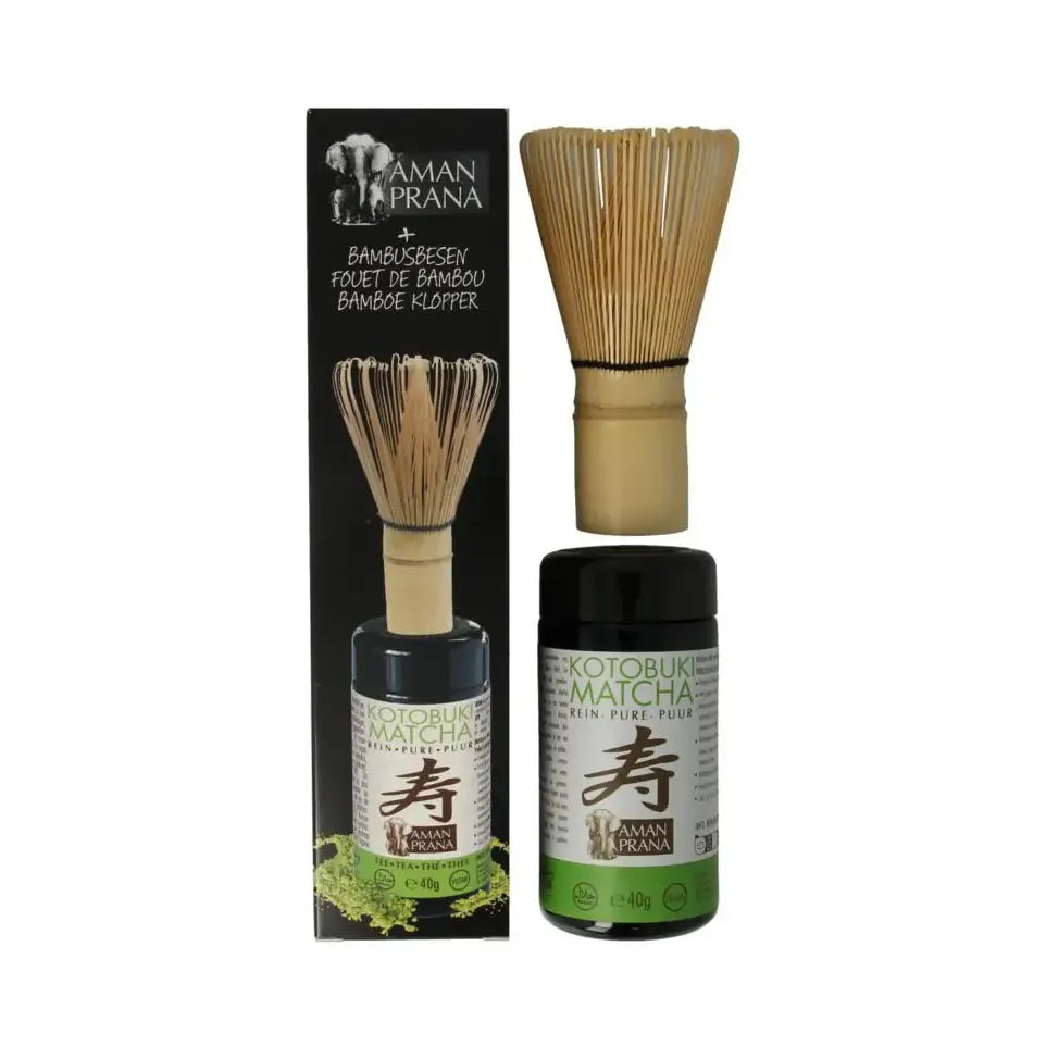 Amanprana Kotobuki matcha + bamboe klopper bio 40 gram