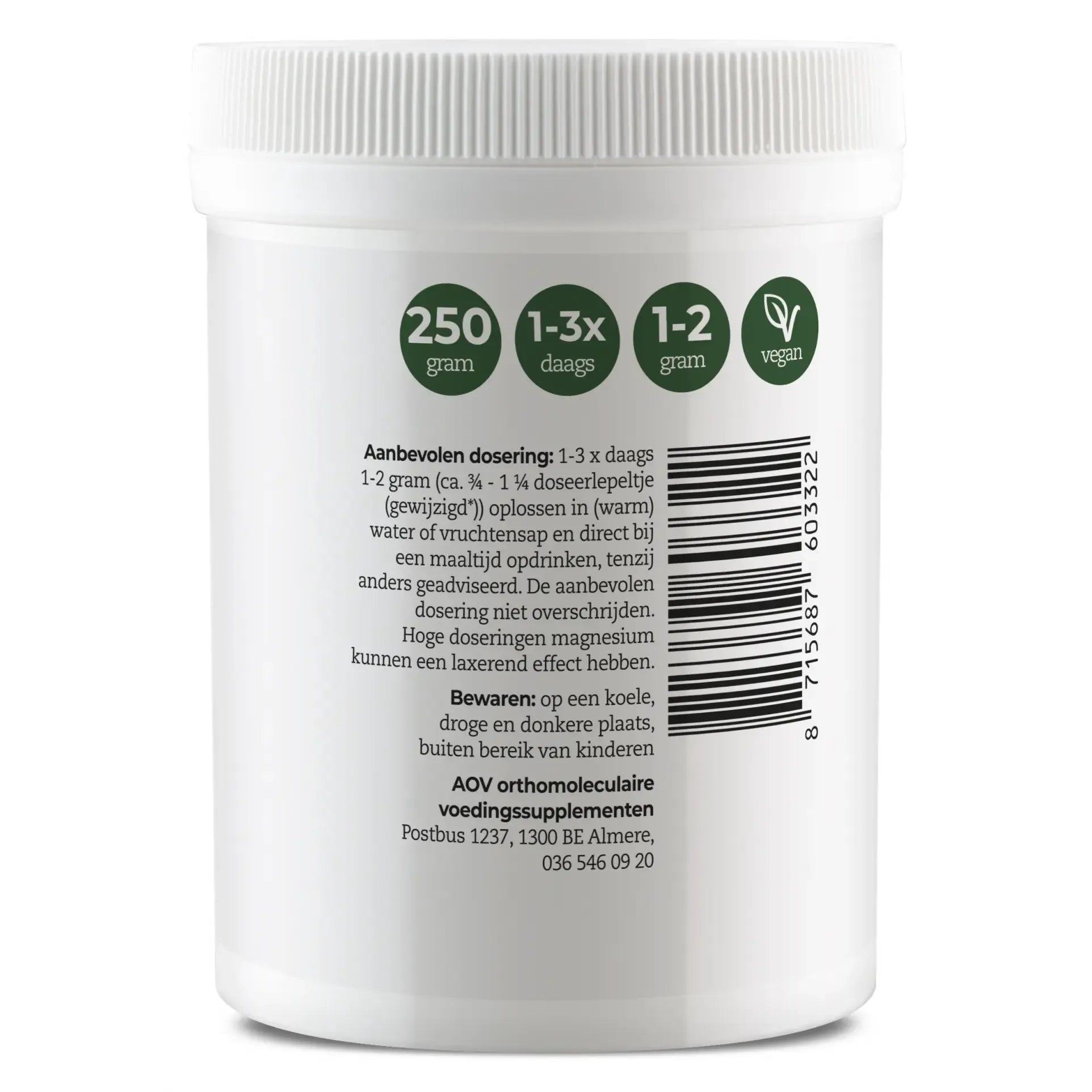 AOV 332 Vitamine C magnesium ascorbaat 250 gram