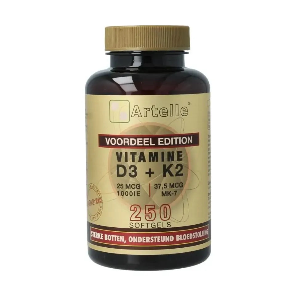 Artelle Vitamine D3 25mcg + K2 250 softgels