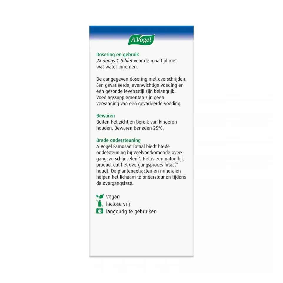 A.Vogel Overgang totaal 60 tabletten