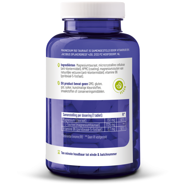 Vitakruid Magnesium 150 tauraat 90 tabletten