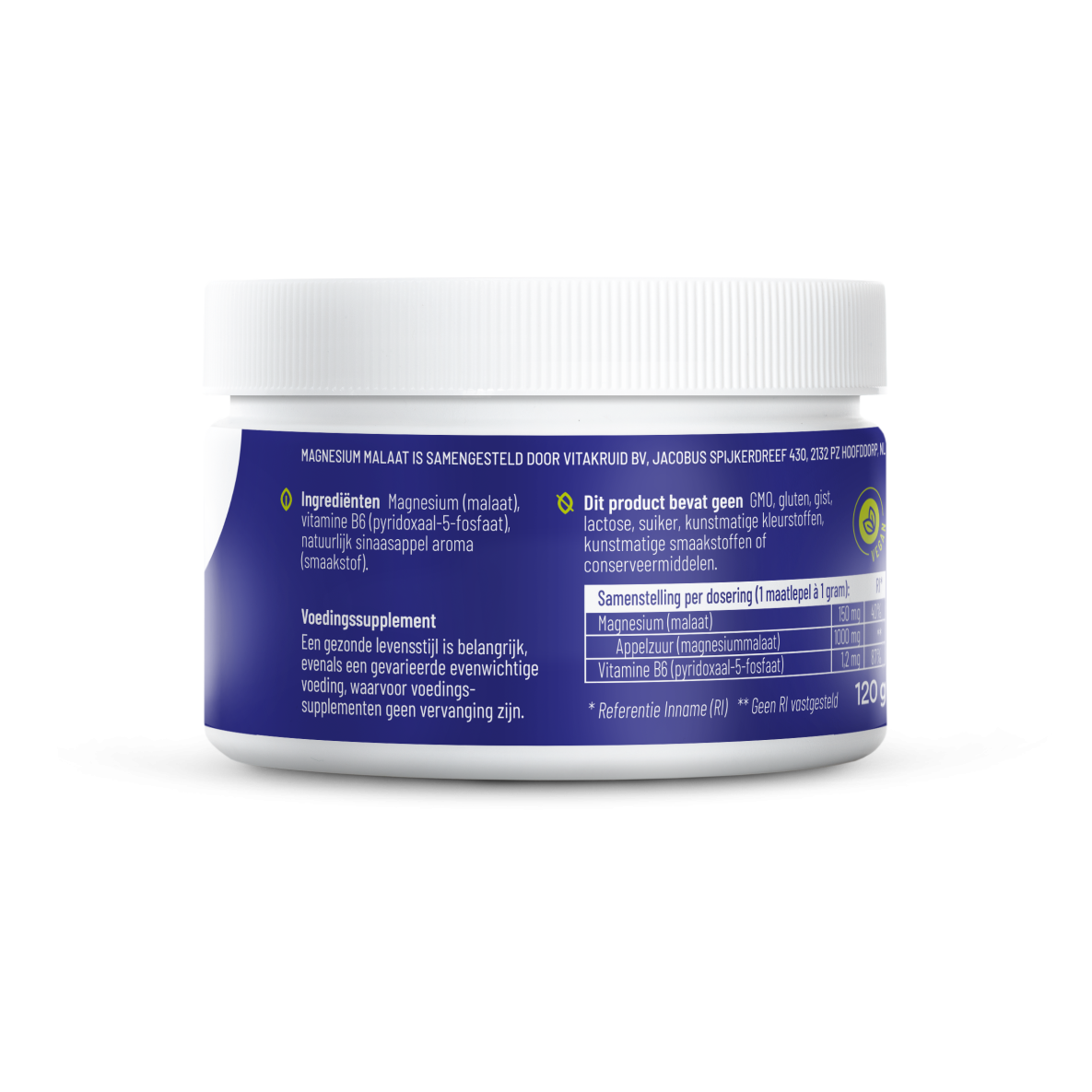 Vitakruid Magnesium Malaat met P-5-P 120 gram